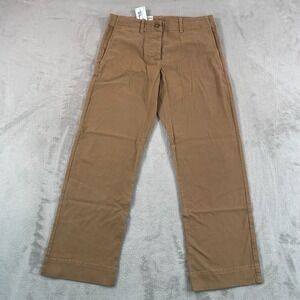 Nili Lotan Tomboy Straight Leg Cropped Pants in Tawny Brown Women 2 NWT $395